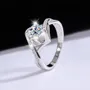 Bague de fiançailles art déco en argent sterling 925 et diamant moissanite de taille ronde