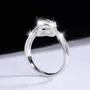 Bague de fiançailles art déco en argent sterling 925 et diamant moissanite de taille ronde