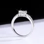 Bague de fiançailles classique en argent sterling 925 et diamant moissanite de taille ronde