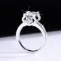 Bague de fiançailles classique en argent sterling 925 et diamant de moissanite de taille ronde