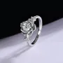 Bague de fiançailles art deco en argent sterling 925 et diamant de moissanite de taille ronde