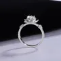 Bague de fiançailles art deco en argent sterling 925 et diamant de moissanite de taille ronde