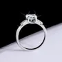 Bague de fiançailles classique en argent sterling 925 et diamant de moissanite de taille ronde