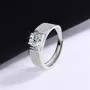 Bague de fiançailles classique en argent sterling 925 et diamant de moissanite de taille ronde