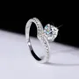 Bague de fiançailles classique en argent sterling 925 et diamant de moissanite de taille ronde