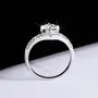 Bague de fiançailles classique en argent sterling 925 et diamant de moissanite de taille ronde