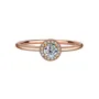 Bague de fiançailles en argent sterling 925 et or rose 925, diamant de moissanite de taille ronde