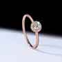 Bague de fiançailles en argent sterling 925 et or rose 925, diamant de moissanite de taille ronde