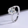 Bague de fiançailles solitaire en argent sterling 925 et diamant moissanite de taille ronde