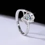 Bague de fiançailles solitaire en argent sterling 925 et diamant moissanite de taille ronde