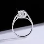 Bague de fiançailles solitaire en argent sterling 925 et diamant moissanite de taille ronde