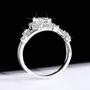 Bague de fiançailles en argent sterling 925 et diamant de moissanite de taille ronde