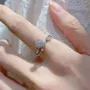 Bague de fiançailles en argent sterling 925 et diamant de moissanite de taille ronde