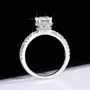 Bague de fiançailles classique en argent sterling 925 et diamant de moissanite de taille ronde