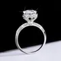 Bague de fiançailles en argent sterling 925 et diamant de moissanite de taille ronde