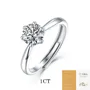 Bague de fiançailles solitaire en argent 925 moissanite de taille ronde et diamant blanc