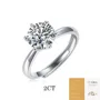 Bague de fiançailles solitaire en argent 925 moissanite de taille ronde et diamant blanc