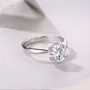 Bague de fiançailles solitaire en argent sterling 925 et diamant moissanite de taille ronde