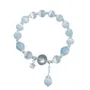 Bracelet de 7" en argent sterling 925 avec cristal d'opale bleu clair