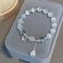 Bracelet de 7" en argent sterling 925 avec cristal d'opale bleu clair