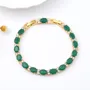 Bracelet de 7" en or jaune et cristal vert
