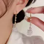 Pendants d'oreilles en or jaune et cristal
