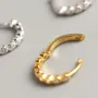 Boucles d'oreilles en argent sterling 925 or jaune et diamant blanc
