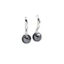 Pendants d'oreilles en argent 925 perles noires rondes