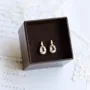 Boucles d'oreilles poire en argent sterling 925 avec quartz et or jaune