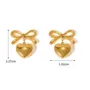 Boucles d'oreilles ruban en forme de cœur plaqué or 18k