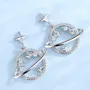 Pendants d'oreilles célestes plaqués platine