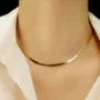Collier simple en argent sterling 925 et or jaune 16