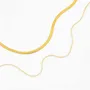 Collier 2 couches en titane et or jaune de 17 pouces