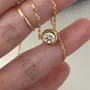 Collier de diamants ronds en argent 925 et or jaune 17