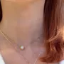 Collier de diamants ronds en argent 925 et or jaune 17
