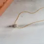 Collier de diamants ronds en titane blanc et or jaune 17