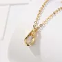 Collier 16" en argent sterling 925 et or jaune avec diamant en forme de poire