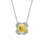 Collier asscher citrine jaune en argent 925 collier de 16" en argent 925