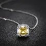 Collier asscher citrine jaune en argent 925 collier de 16" en argent 925