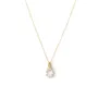 Collier poire en argent sterling 925 avec quartz de cristal et or jaune 15,4 pouces