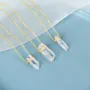 Collier de quartz de cristal en or jaune de 16 pouces
