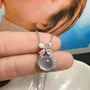 Collier de quartz de cristal rond de 16 pouces