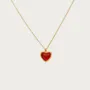 Collier coeur cornaline plaqué or 18k