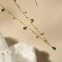 Collier vert émeraude en argent 925 plaqué or 18k