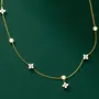 Collier trèfle chanceux en argent 925 plaqué or 18k