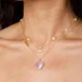 Collier trèfle chanceux en argent 925 plaqué or 18k