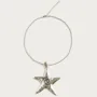 Collier etoile de mer plaqué platine