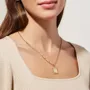 Lettre initiale a-z collier pendentif à chaîne figaro plaqué or 18k de 20 pouces