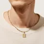 Lettre initiale a-z collier pendentif à chaîne figaro plaqué or 18k de 20 pouces