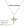 Collier pendentif croix en diamant blanc 18 pouces